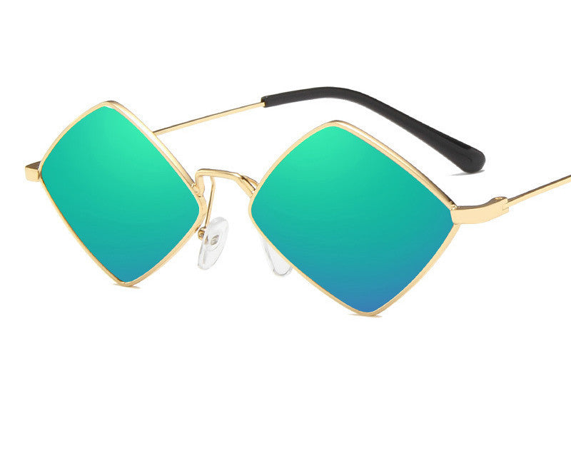 Retro Style Diamond Sunglasses Sunglasses Personality Irregular Metal Sunglasses