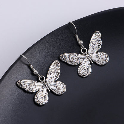 Accessories Fashion Simple Striped Butterfly Pendant Earrings Women