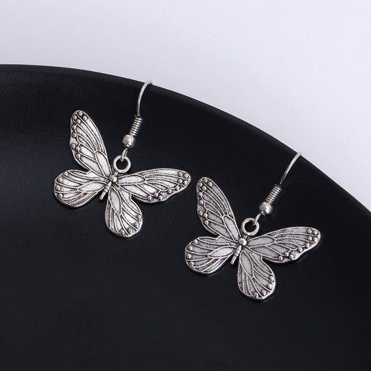 Accessories Fashion Simple Striped Butterfly Pendant Earrings Women