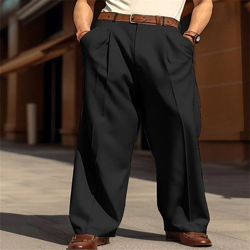 Men's Wide Leg Leisure Front Pocket Straight Daily Street Pants