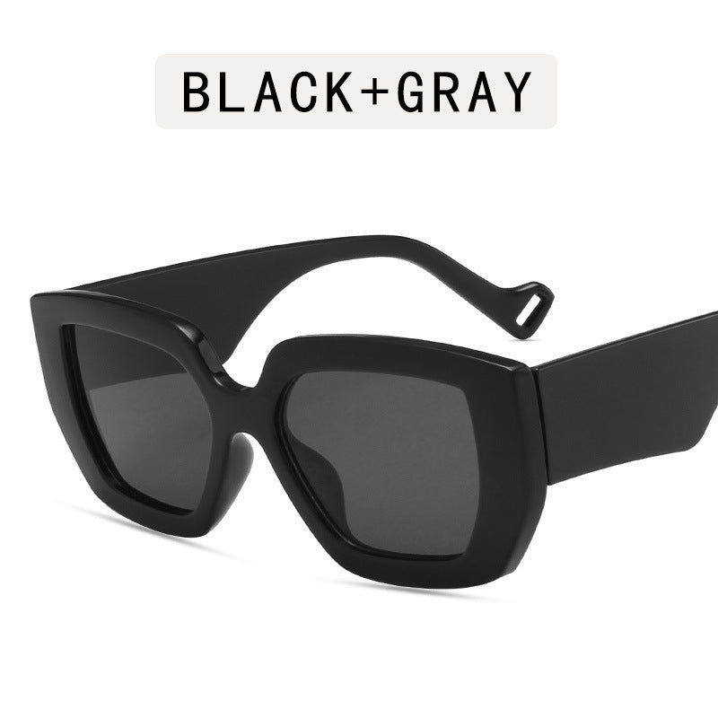 Modern Retro Ins Sunglasses Women's Polygonal Contrast Sunglasses Thick Edge Trendy Sunglasses