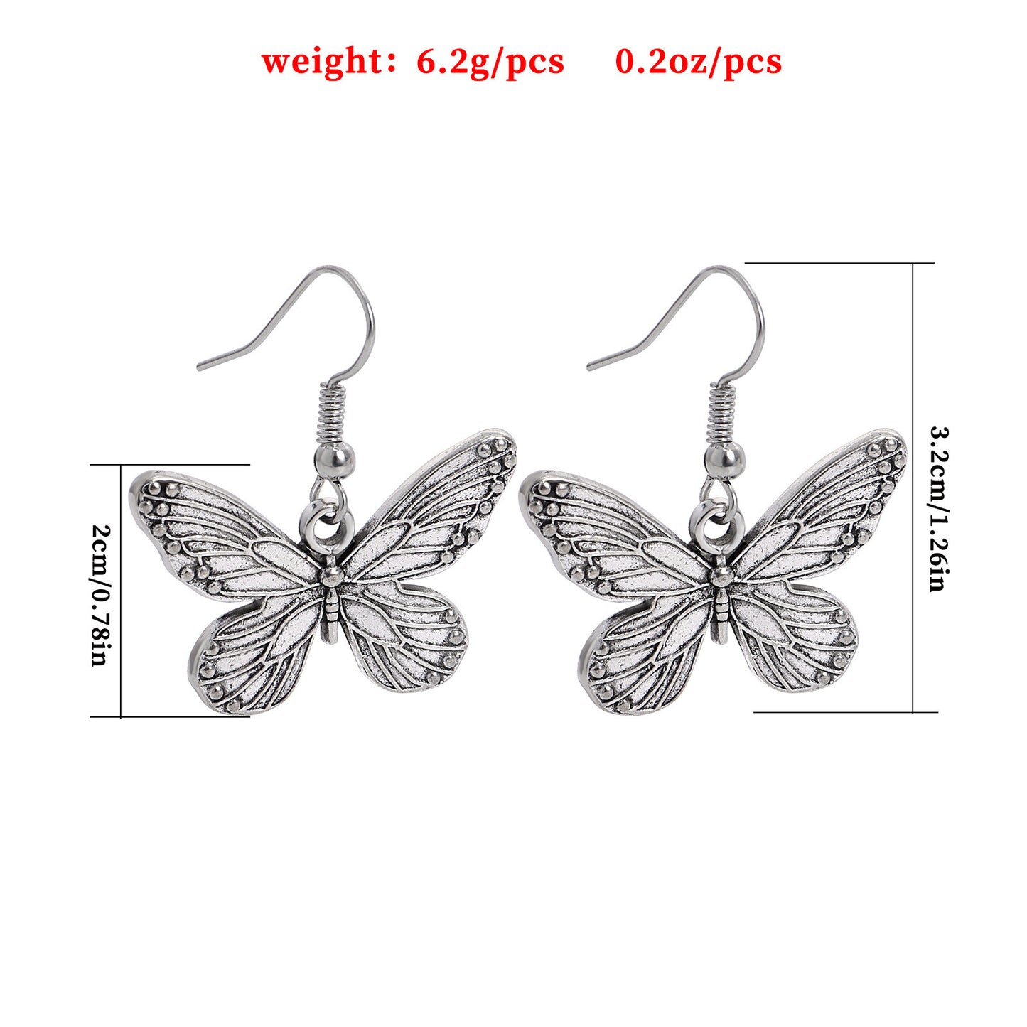 Accessories Fashion Simple Striped Butterfly Pendant Earrings Women