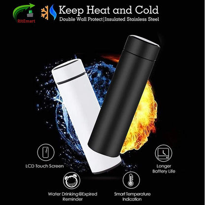 Thermos Vacuum Flask LED Temperature Display Water Bottle 500 ml Stainless Steel