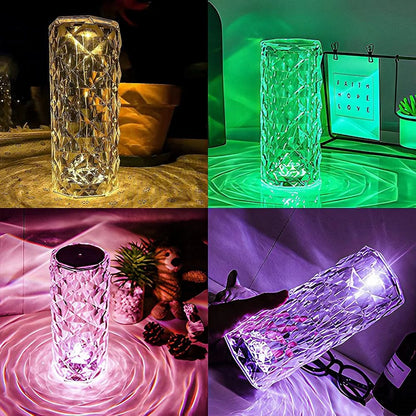 Bottle Lamps Cone 3 Color Touch Diamond Crystal Lamp, Modern/Contemporary